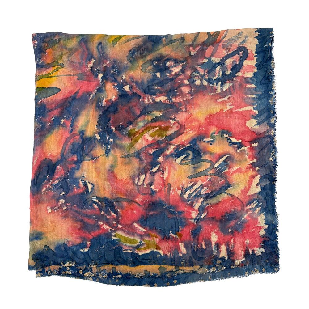 Leona Hand Painted SIlk Scarf - Picture 5 of 8